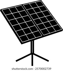 Solar panel with 2 stand icon isolated on white background. Solar panel sign vector illustration design