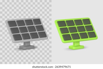 Solar Panel 3D Icon In Cartoon Style For Renewable Energy, Eco Power, Or Green Technology Concepts. Clean And Modern Design For Web Or App UI. Vector Illustration.