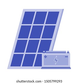 Solar Panel and accu energy vector icon logo illustration design. Green energy electricity concept element.  Can be used for web and mobile development suitable for infographic