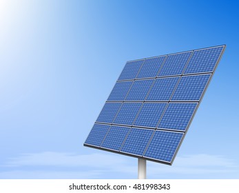Solar panel against blue sky
