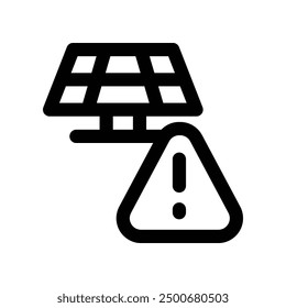 solar panel alert icon. vector line icon for your website, mobile, presentation, and logo design.