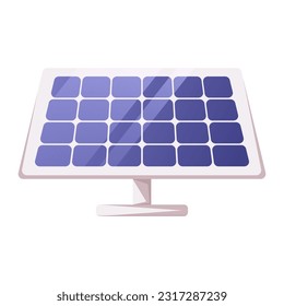 Solar panel. Alternative, eco friendly, sustainable, renewable energy source, cartoon vector illustration. Concept of zero emissions by 2050, co2 neutral, net zero. 