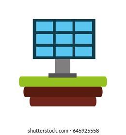 solar panel alternative ecological car battery isolated icon