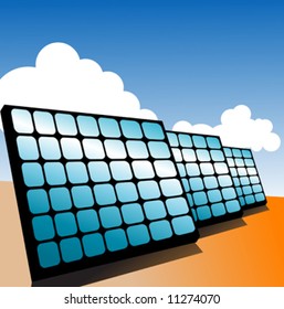 Solar panel, alternative energy concept, vector illustration