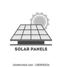 Solar panel alternative energy concept. Electricity power from the sun. Environment and ecology friendly. Flat vector illustration