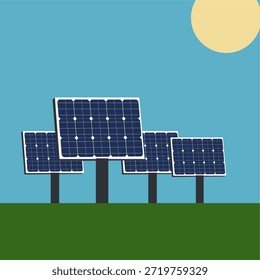Ilustración plana de fondo de panel solar