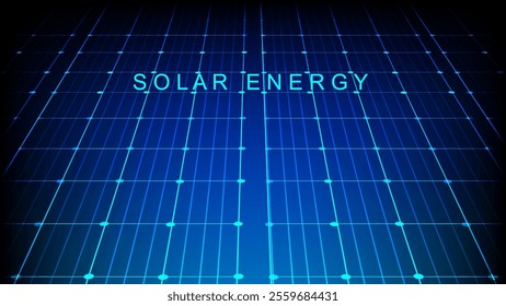 Solar Panel Background. Solar Panel Pattern Vector Illustration. Banner of a set of solar panels as a template for designs in the concept of alternative green energy.