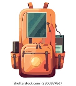 solar panel in a backpack over white