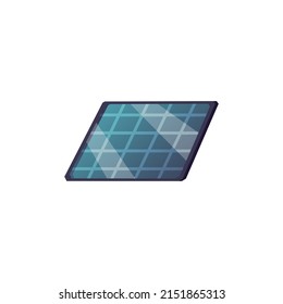 Solar panel or battery for eco friendly energy, flat vector illustration isolated on white background. Concept of renewable and green energy, environment protection.