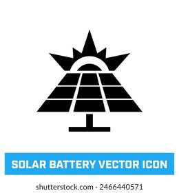 Solar panel, solar battery energy - vector icon.