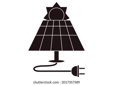 Solar panel black icon on white background.