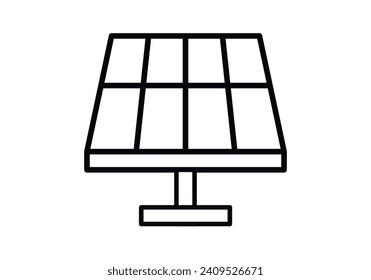 Sonnenkollektor, schwarz Symbol auf weißem Hintergrund.