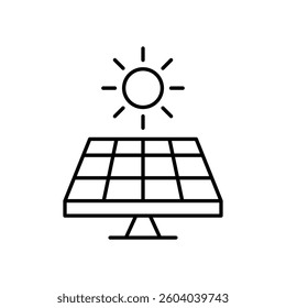 Solar panel black icon and symbol design on white background