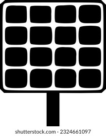 Solar panel black outlines vector illustration