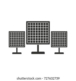 Solar panel black simple silhouette icon vector illustration for design and web isolated on white background. Solar panel vector object for label web and advertising