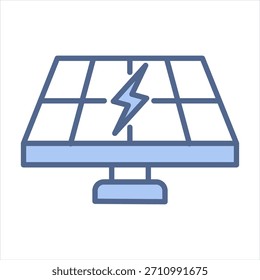 Ilustración vectorial de icono azul del panel solar