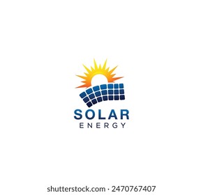 Solar Panel Bright Sun Logo