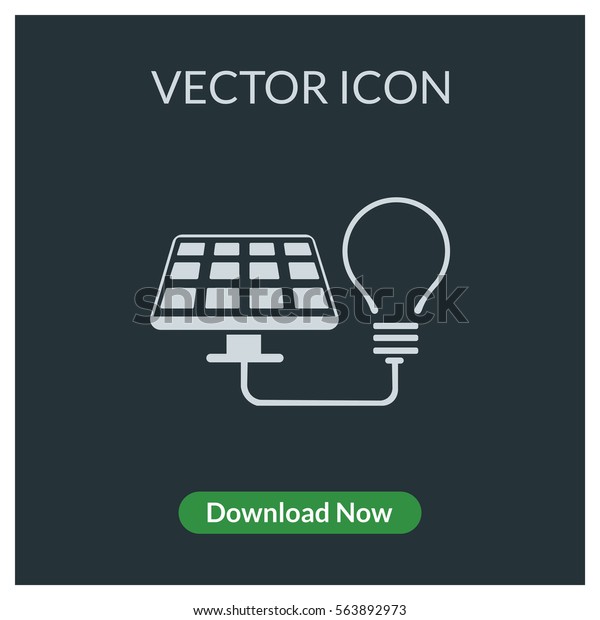 Solar panel with bulb vector\
icon