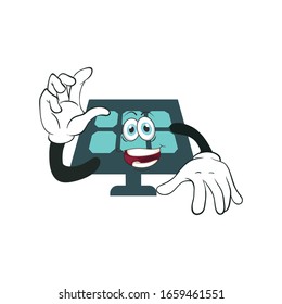 solar panel cartoon character design with expression
