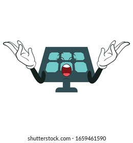 solar panel cartoon character design with expression