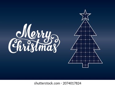 solar panel christmas card with christmas tree photovoltaic energy