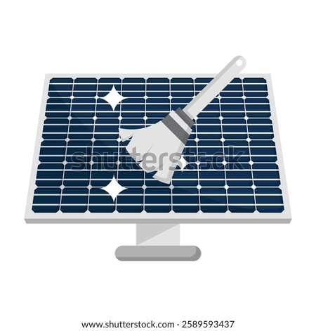 Solar panel cleaning icon isolated on white background