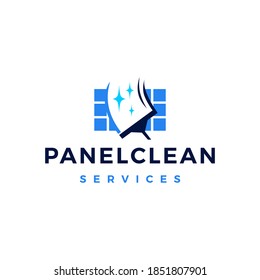 Solar Panel Cleaning Service Logo Vector Icon Illustration