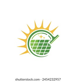 solar panel cleaning service logo vector icon illustration logo vector icon illustration