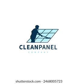 solar panel cleaning service logo design illustration 2 