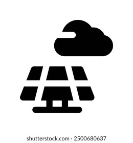 solar panel cloud icon. vector glyph icon for your website, mobile, presentation, and logo design.
