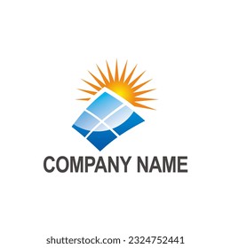 Solar panel company logo vector image