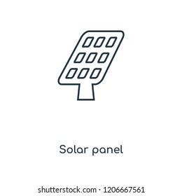 Solar panel concept line icon. Linear Solar panel concept outline symbol design. This simple element illustration can be used for web and mobile UI/UX.