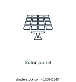 Solar panel concept line icon. Linear Solar panel concept outline symbol design. This simple element illustration can be used for web and mobile UI/UX.