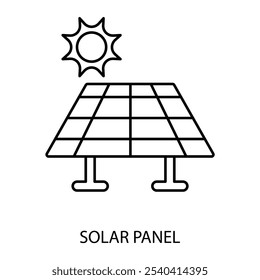 solar panel concept line icon. Simple element illustration. solar panel concept outline symbol design.