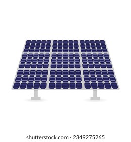 Sonnenkollektor. Konzept der erneuerbaren, ökologischen, grünen Energie, der alternativen Stromerzeugung, umweltfreundlicher, nachhaltiger Elektrizität. Vektorgrafik einzeln auf weißem Hintergrund