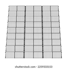 Solar Panel Concept. Vector rendering of 3d. Wire-frame style. The layers of visible and invisible lines are separated