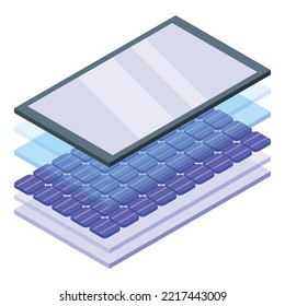 Solar panel construction icon isometric vector. Energy supply. Modern technology