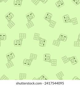 Solar panel control line art seamless pattern. Suitable for backgrounds, wallpapers, fabrics, textiles, wrapping papers, printed materials, and many more. Editable vector.