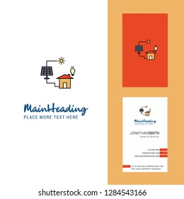 Solar panel Creative Logo and business card. vertical Design Vector