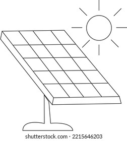 Dibujo de panel solar a color