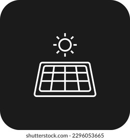 Solarpaneele Eco-freundliche Ikone mit schwarz gefüllter Linie Stil. Energie, erneuerbare Energien, Ökologie, Energie, Solarenergie, Technologie, Elektrizität. Vektorgrafik