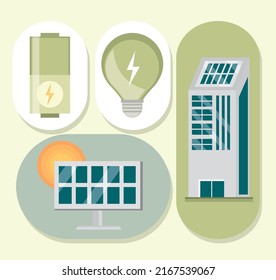 solar panel ecology energy set