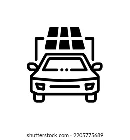 panel solar para el icono del coche eléctrico