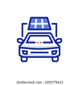 solar panel for electric car icon