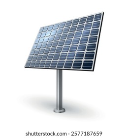 Solar panel electric energy alternative ecology generation realistic vector illustration. Modern cell equipment electricity economy environmental conservation go green save resource sunlight station