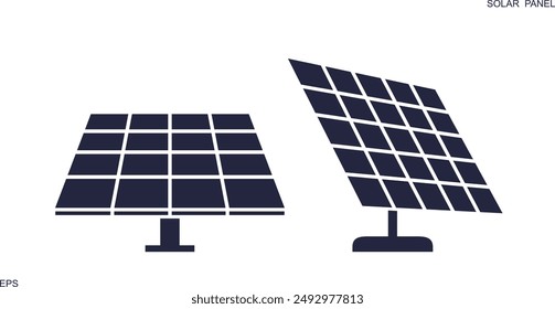 Solar panel electricity generation logo. Isolated solar panel on white background