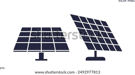 Solar panel electricity generation logo. Isolated solar panel on white background