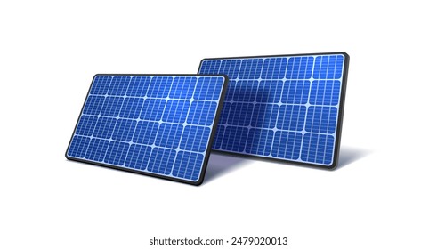 Solar panel electricity generation,  vector illustration on the white background