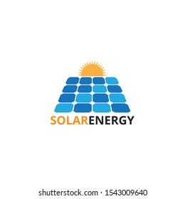 solar panel electricity renewable energy vector logo design template