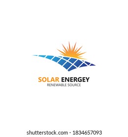 solar panel electricity renewable energy vector logo design template